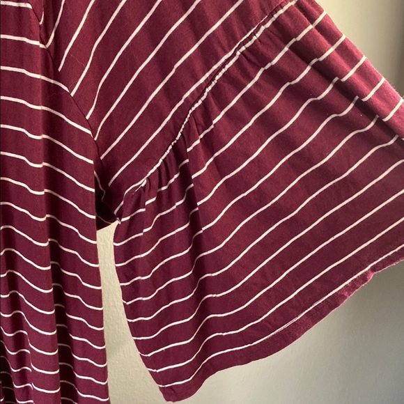 Chaps Burgundy Striped Blouse - Picture 10 of 12